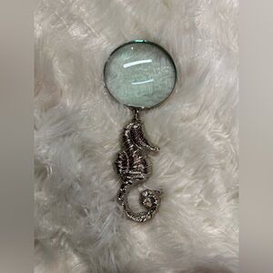 Source Unknown Silver Seahorse Magnifying Glass